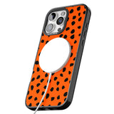 iPhone 16 Pro Max Black & Bright Red Dalmatian Polka Dot Spots Black Impact Phone Case