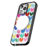 iPhone 16 Pro Max Oil Painted Hearts Black Impact Phone Case