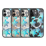 iPhone 16 Pro Max Aqua Space Turtles Black Impact Phone Case