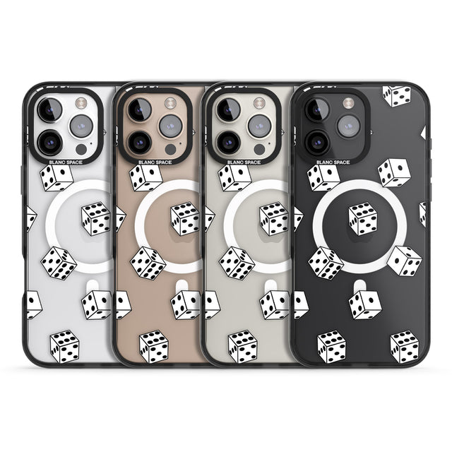 iPhone 16 Pro Max Clear Dice Pattern Black Impact Phone Case