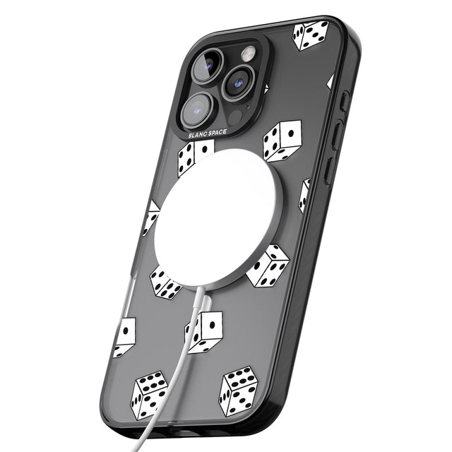 iPhone 16 Pro Max Clear Dice Pattern Black Impact Phone Case