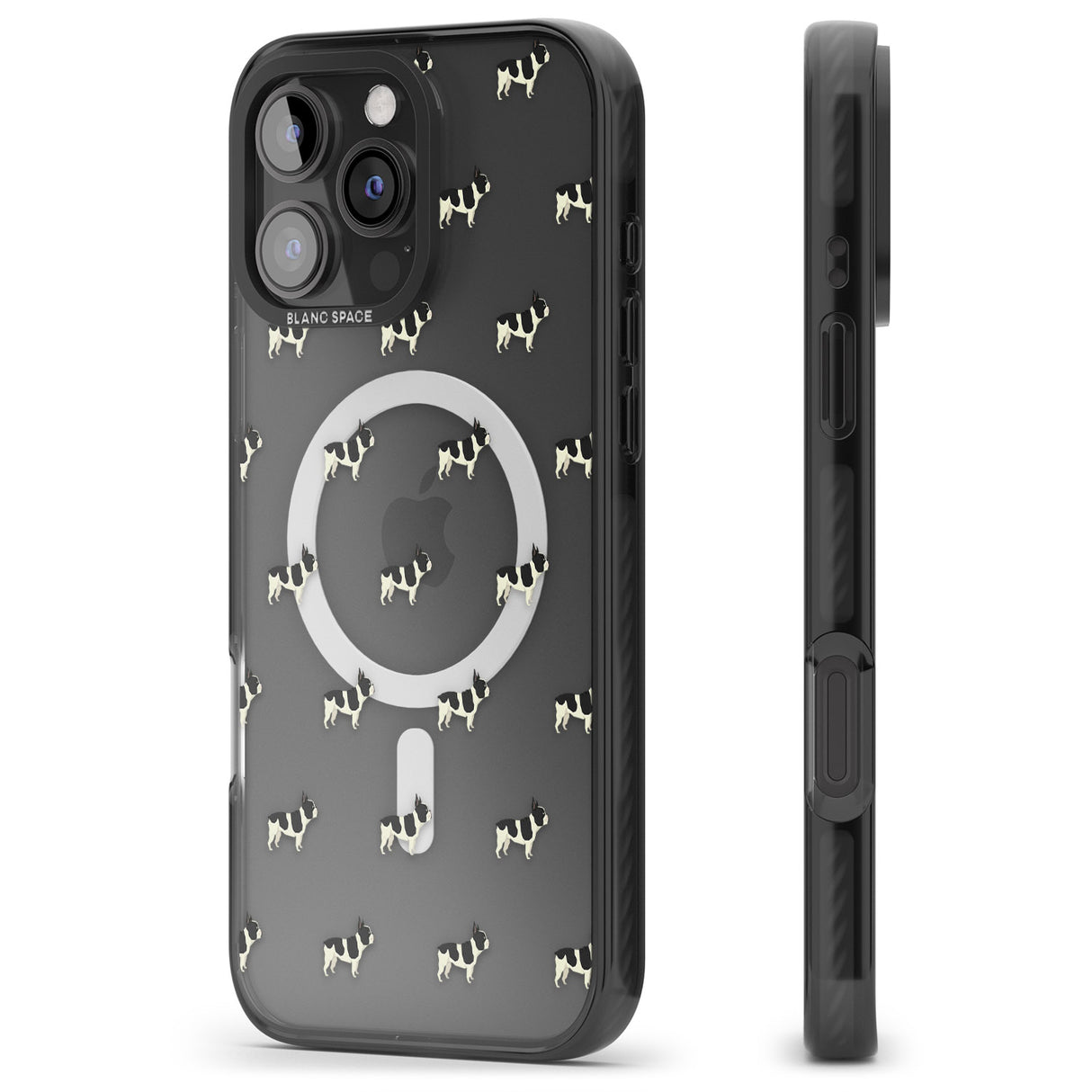 iPhone 16 Pro Max French Bulldog Dog Pattern Clear Black Impact Phone Case