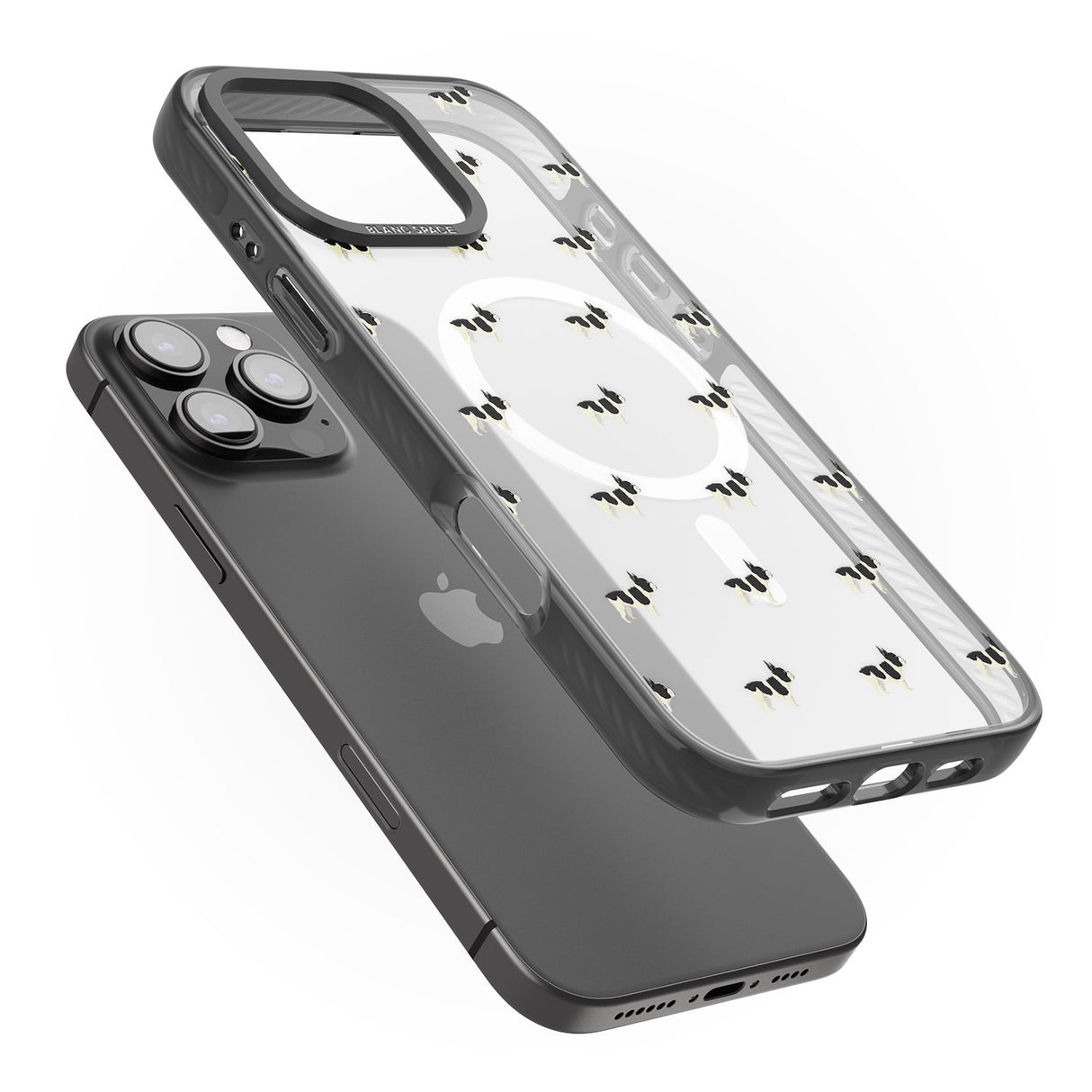 iPhone 16 Pro Max French Bulldog Dog Pattern Clear Black Impact Phone Case