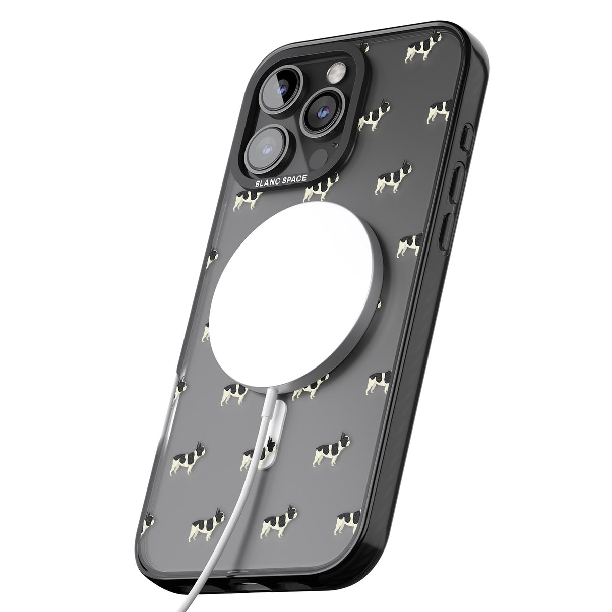 iPhone 16 Pro Max French Bulldog Dog Pattern Clear Black Impact Phone Case