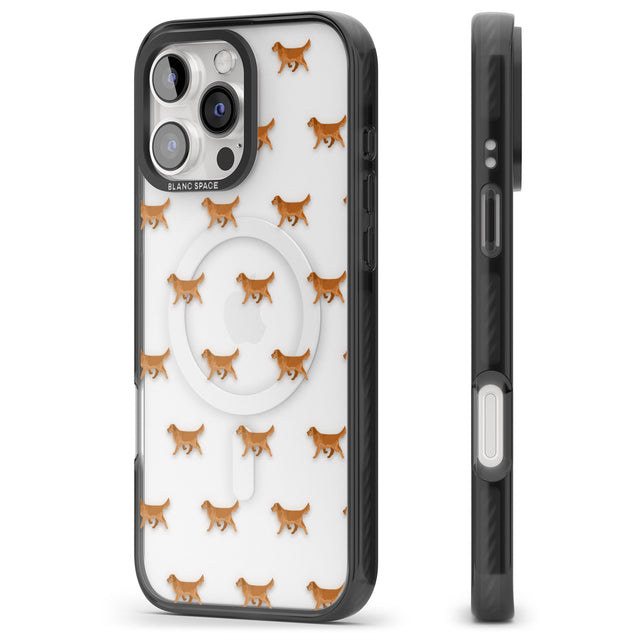 iPhone 16 Pro Max Golden Retriever Dog Pattern Clear Black Impact Phone Case