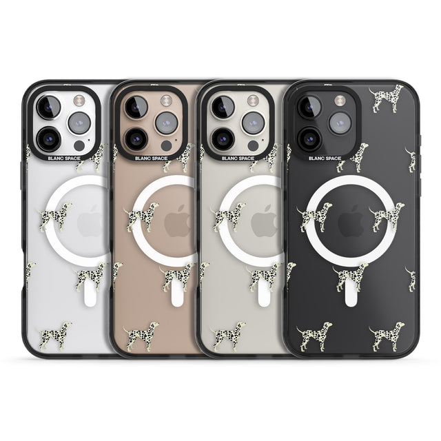 iPhone 16 Pro Max Dalmation Dog Pattern Clear Black Impact Phone Case