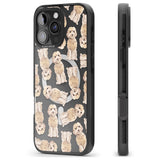 iPhone 16 Pro Max Cockapoo (Champagne) Watercolour Dog Pattern Black Impact Phone Case