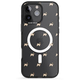 iPhone 16 Pro Max Pug Dog Pattern Clear Black Impact Phone Case