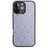 iPhone 16 Pro Max Pembroke Welsh Corgi Dog Pattern Black Impact Phone Case