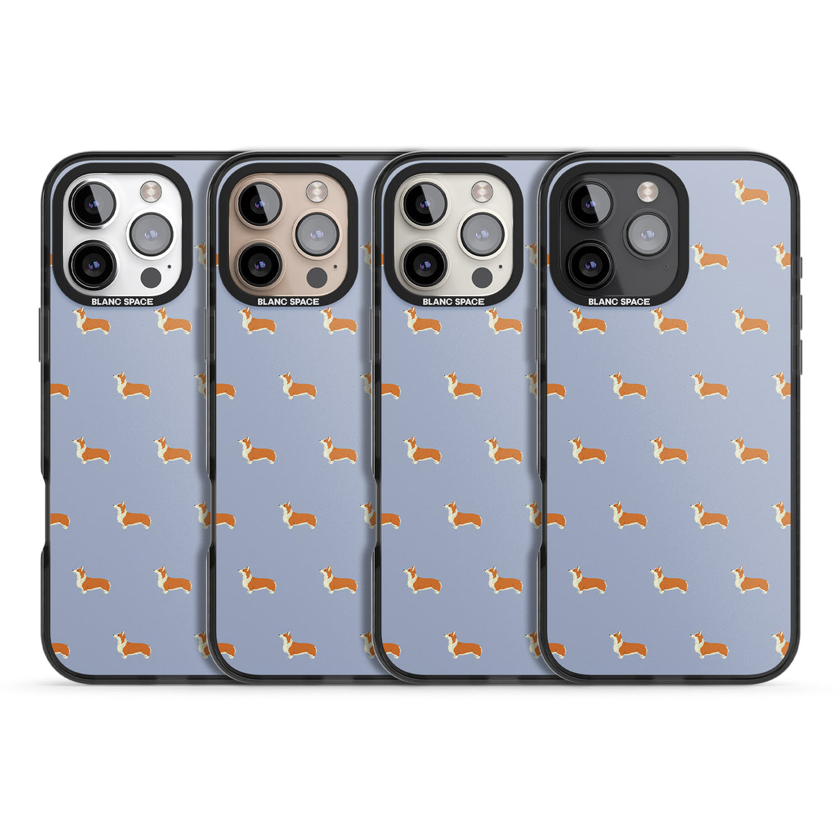 iPhone 16 Pro Max Pembroke Welsh Corgi Dog Pattern Black Impact Phone Case