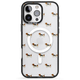 iPhone 16 Pro Max Basset Hound Dog Pattern Clear Black Impact Phone Case