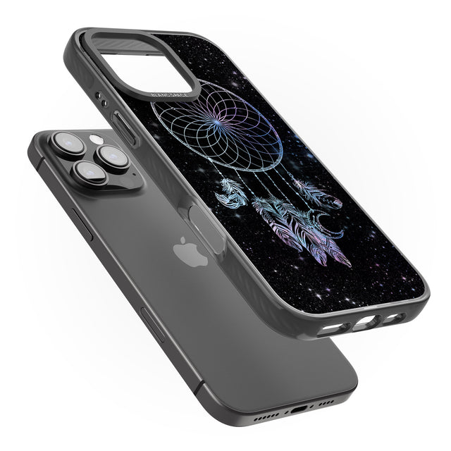 iPhone 16 Pro Max Dreamcatcher Space Stars Galaxy Print Black Impact Phone Case