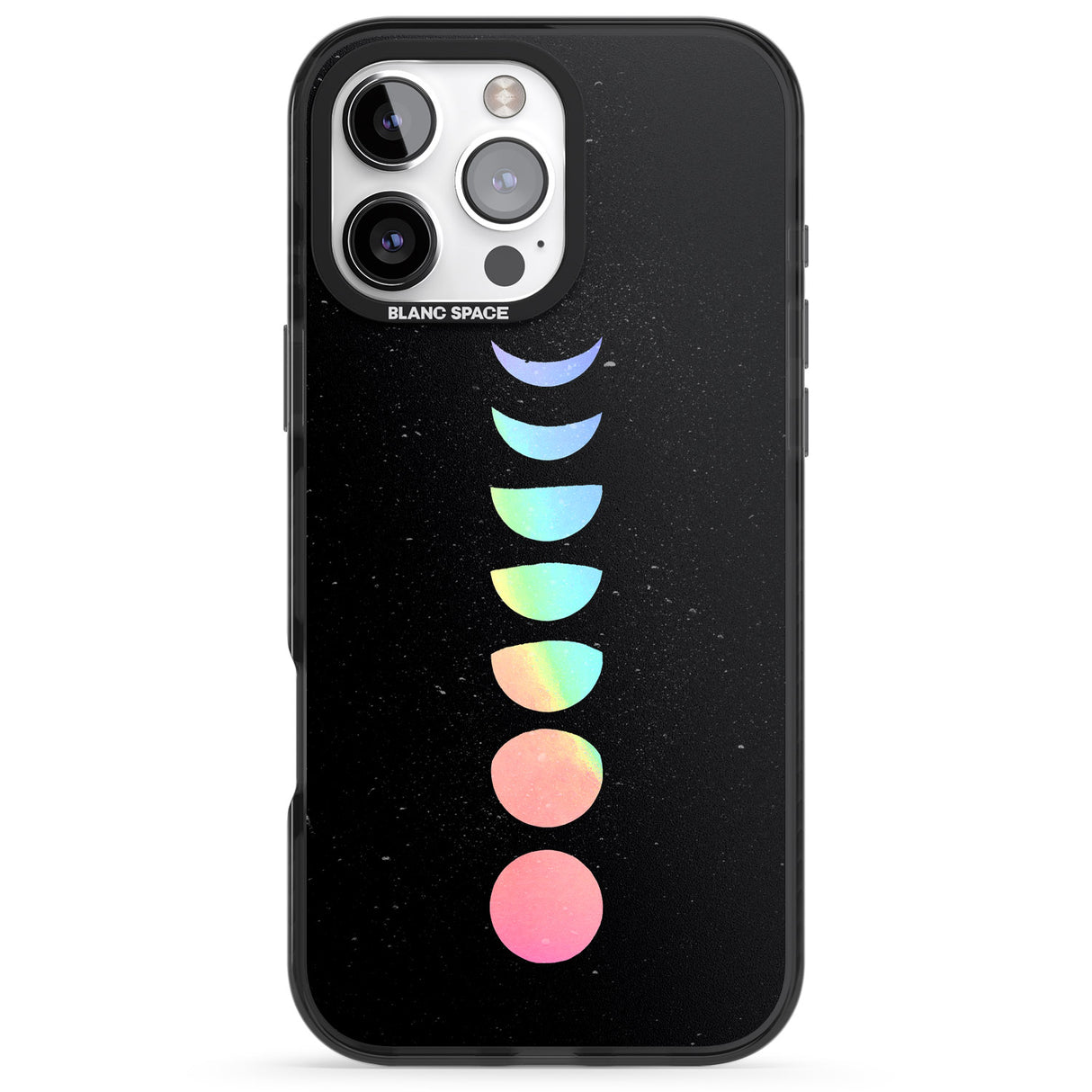 iPhone 16 Pro Max Pastel Moon Phases Black Impact Phone Case