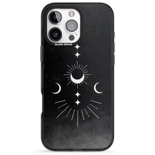 iPhone 16 Pro Max Small Moon Mandala Black Impact Phone Case