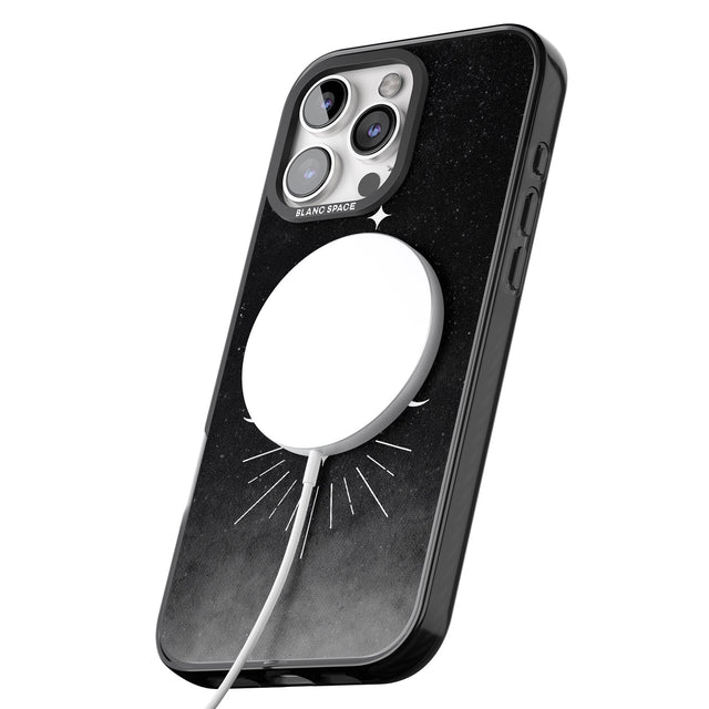 iPhone 16 Pro Max Small Moon Mandala Black Impact Phone Case