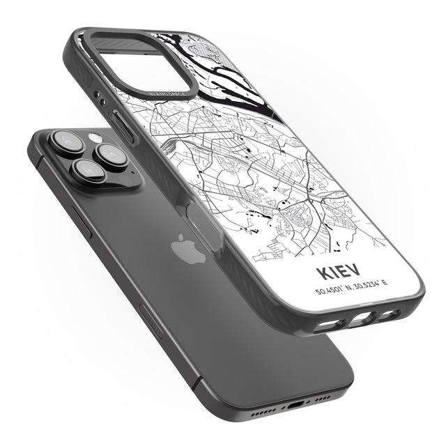 iPhone 16 Pro Max Map of Kiev, Ukraine Black Impact Phone Case