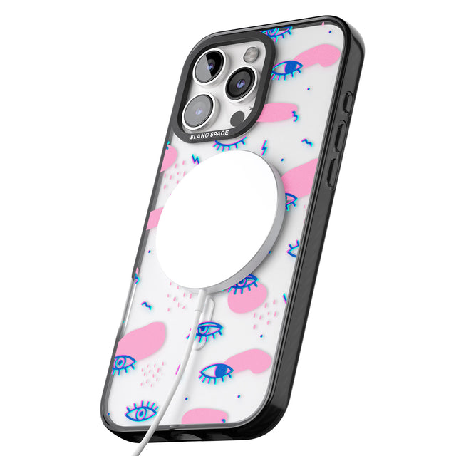 iPhone 16 Pro Max Pink Eye Blotches Black Impact Phone Case