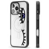 iPhone 16 Pro Max Winking Eyes Transparent Pattern Black Impact Phone Case