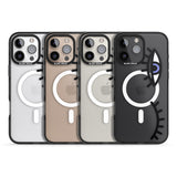 iPhone 16 Pro Max Winking Eyes Transparent Pattern Black Impact Phone Case