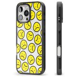 iPhone 16 Pro Max Sad Face Clear Pattern Black Impact Phone Case