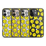 iPhone 16 Pro Max Sad Face Clear Pattern Black Impact Phone Case