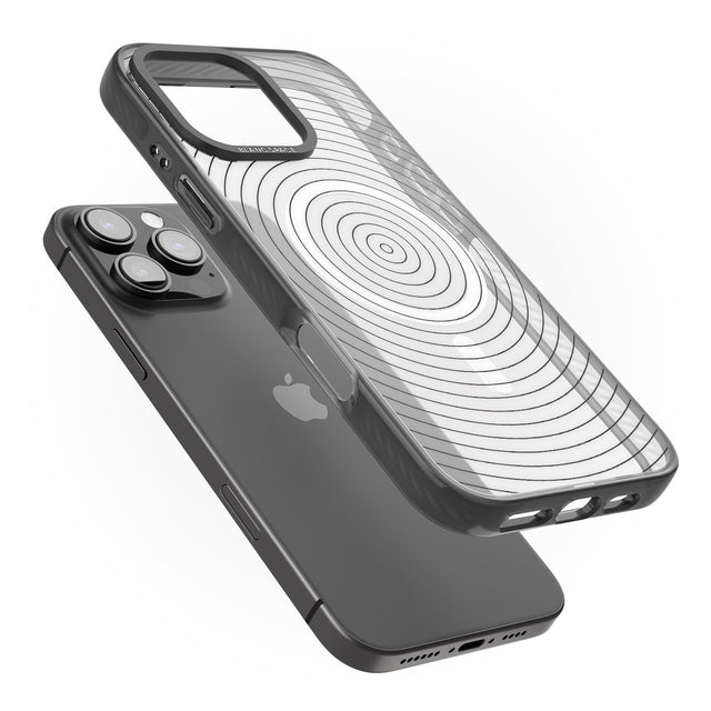 iPhone 16 Pro Max Abstract Lines: Circles Black Impact Phone Case