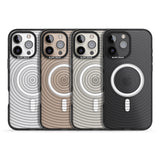 iPhone 16 Pro Max Abstract Lines: Circles Black Impact Phone Case