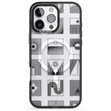 iPhone 16 Pro Max Abstract Lines: Mixed Pattern #2 Black Impact Phone Case