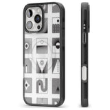 iPhone 16 Pro Max Abstract Lines: Mixed Pattern #2 Black Impact Phone Case