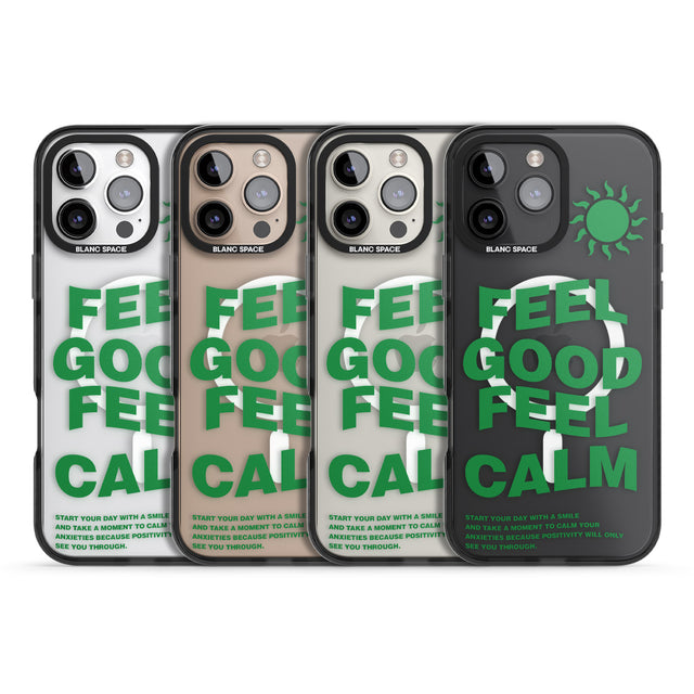 iPhone 16 Pro Max Feel Good Feel Calm (Green) Black Impact Phone Case