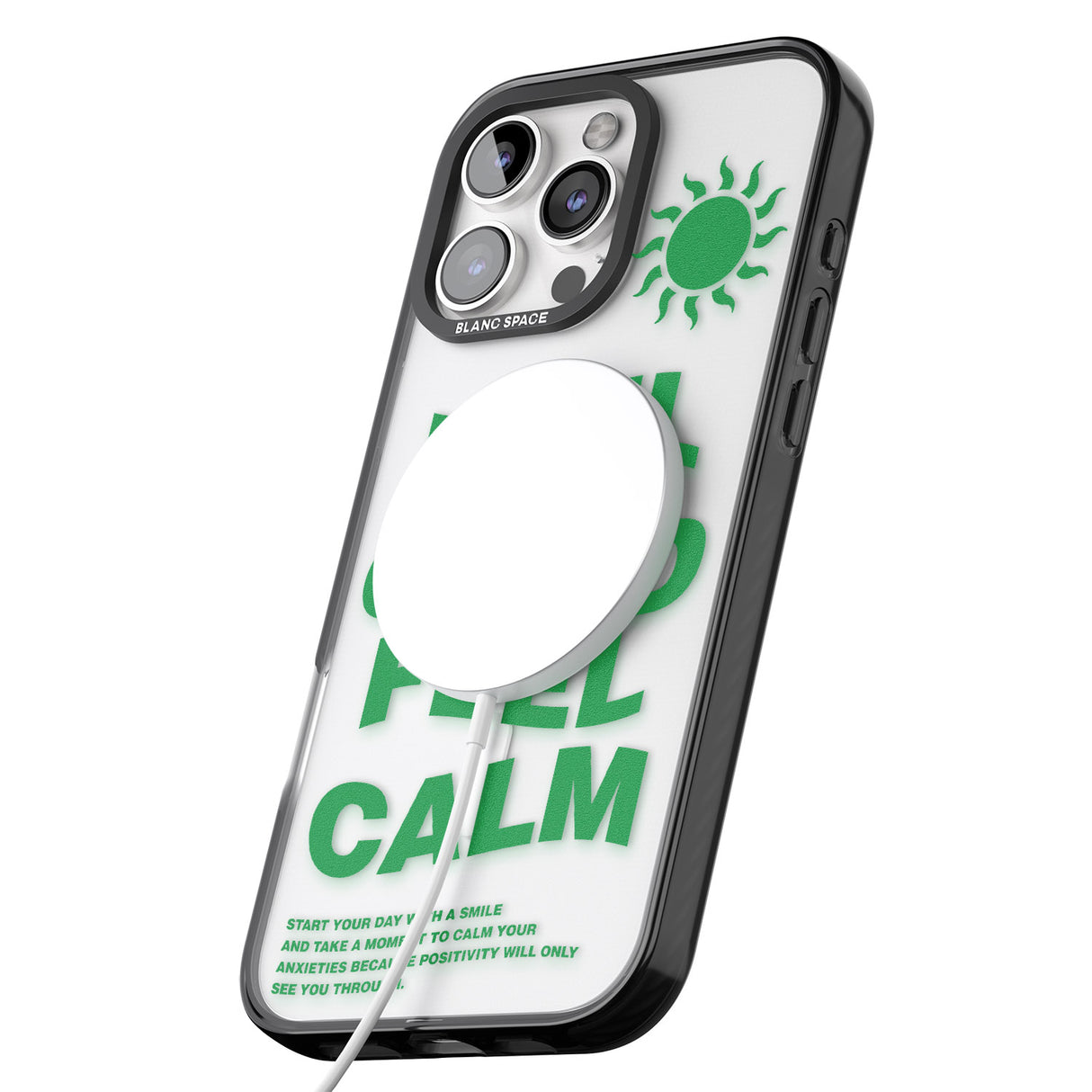 iPhone 16 Pro Max Feel Good Feel Calm (Green) Black Impact Phone Case