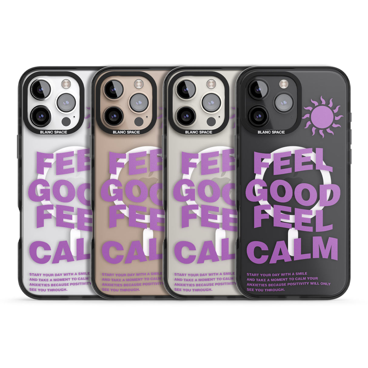 iPhone 16 Pro Max Feel Good Feel Calm (Purple) Black Impact Phone Case