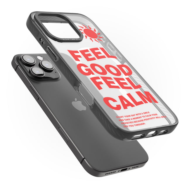 iPhone 16 Pro Max Feel Good Feel Calm (Red) Black Impact Phone Case