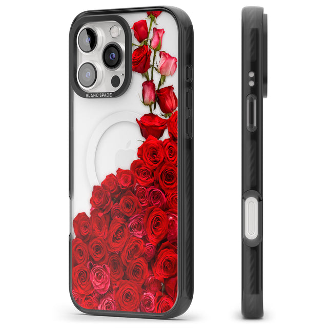 iPhone 16 Pro Max Floral Roses Black Impact Phone Case