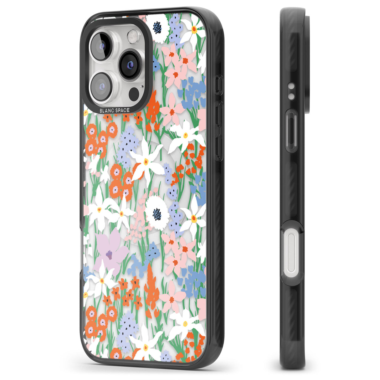 iPhone 16 Pro Max Springtime Meadow: Transparent Black Impact Phone Case