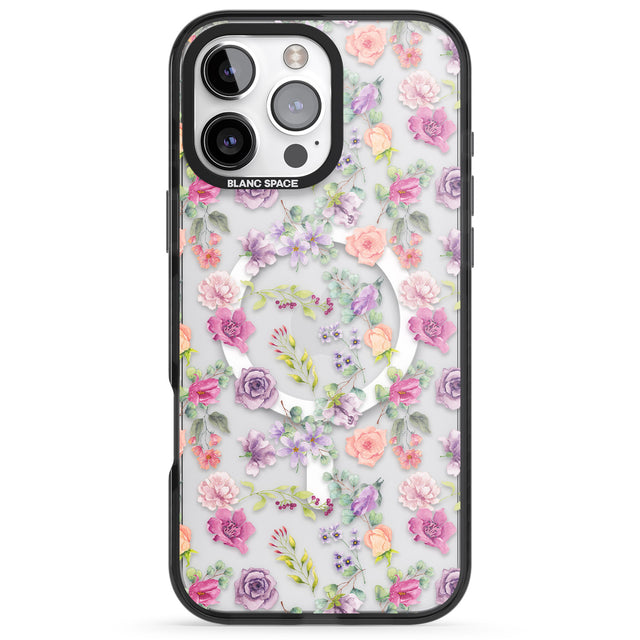 iPhone 16 Pro Max Sunday Flowers Black Impact Phone Case