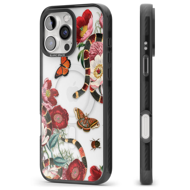 iPhone 16 Pro Max Botanical Snake Black Impact Phone Case