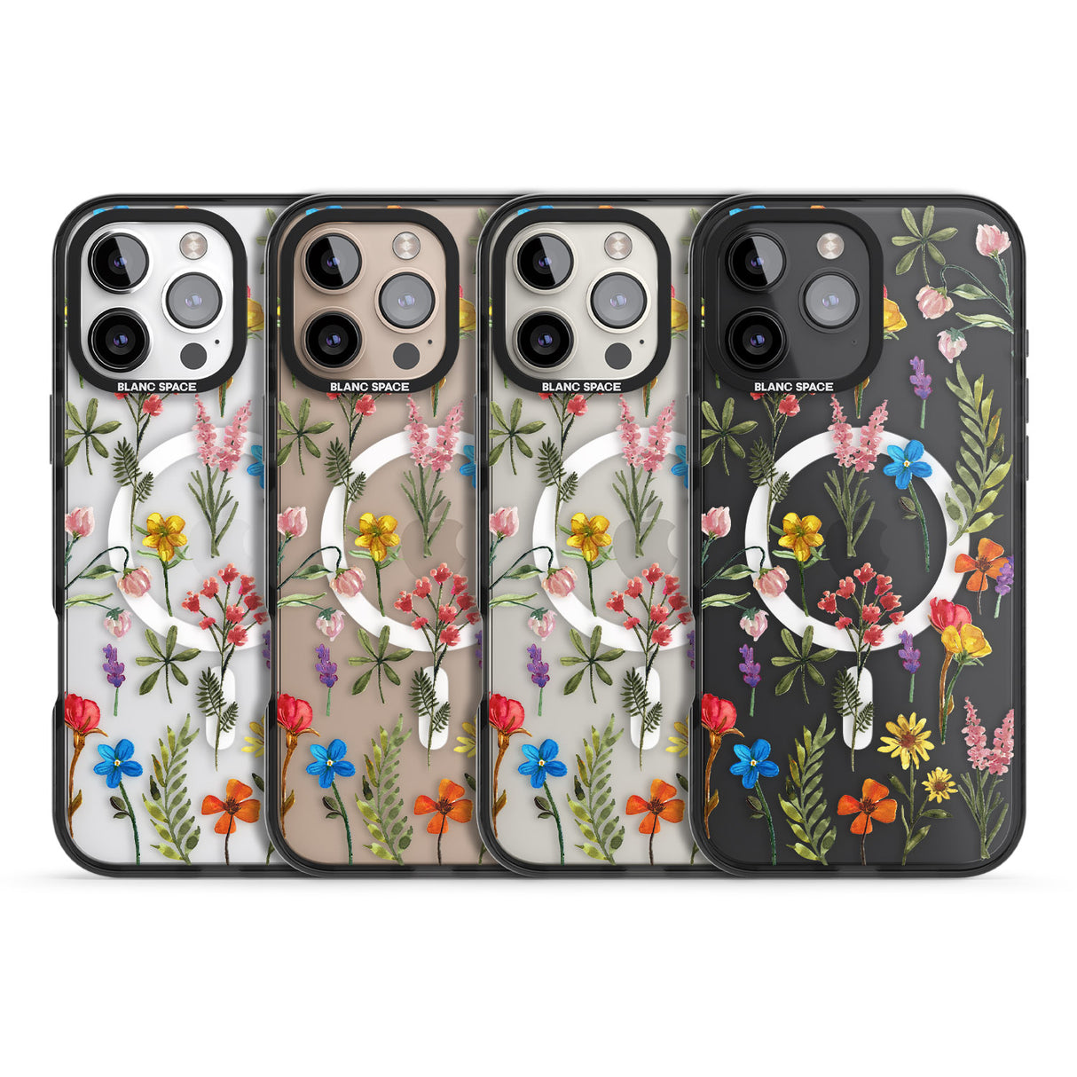 iPhone 16 Pro Max Spring Botanicals Black Impact Phone Case