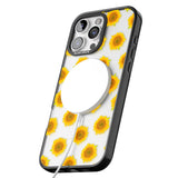 iPhone 16 Pro Max Sunflowers Transparent Pattern Black Impact Phone Case