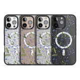 iPhone 16 Pro Max Blue Wild Flower Design Black Impact Phone Case