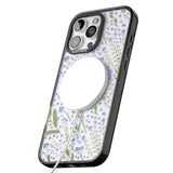 iPhone 16 Pro Max Blue Wild Flower Design Black Impact Phone Case