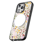 iPhone 16 Pro Max Wildflower & Leaves Cluster Design - Cream Black Impact Phone Case