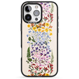 iPhone 16 Pro Max Wildflower Stripe Design - Cream Black Impact Phone Case