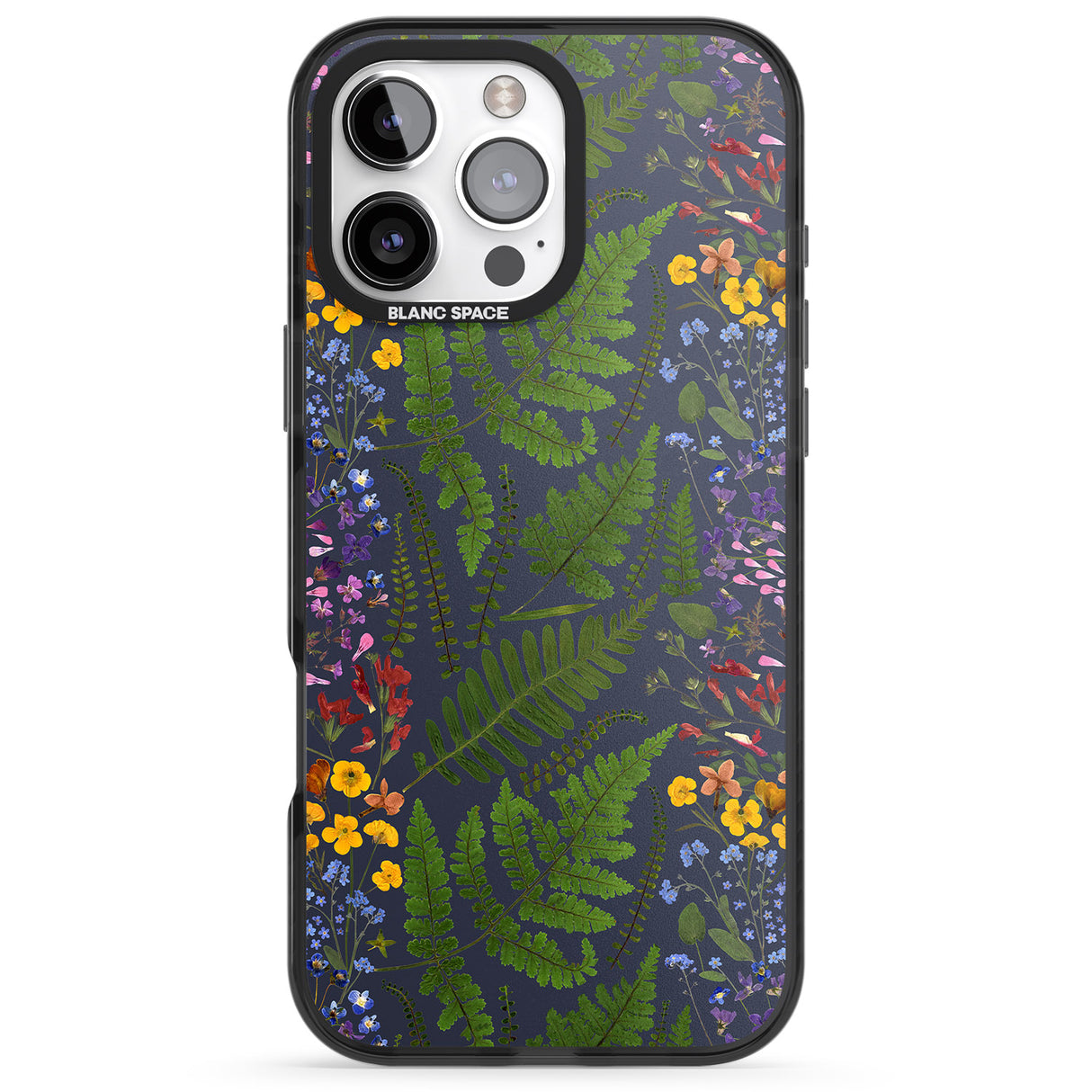 Busy Floral and Fern Design - Navy