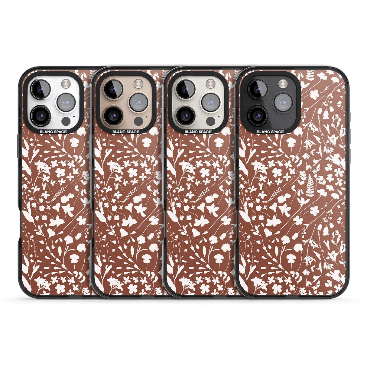 iPhone 16 Pro Max Wildflower Cluster on Terracotta Black Impact Phone Case