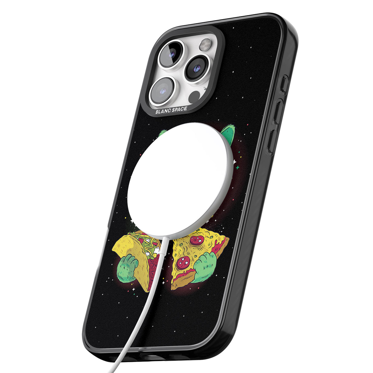 iPhone 16 Pro Max Pizza Purr Black Impact Phone Case