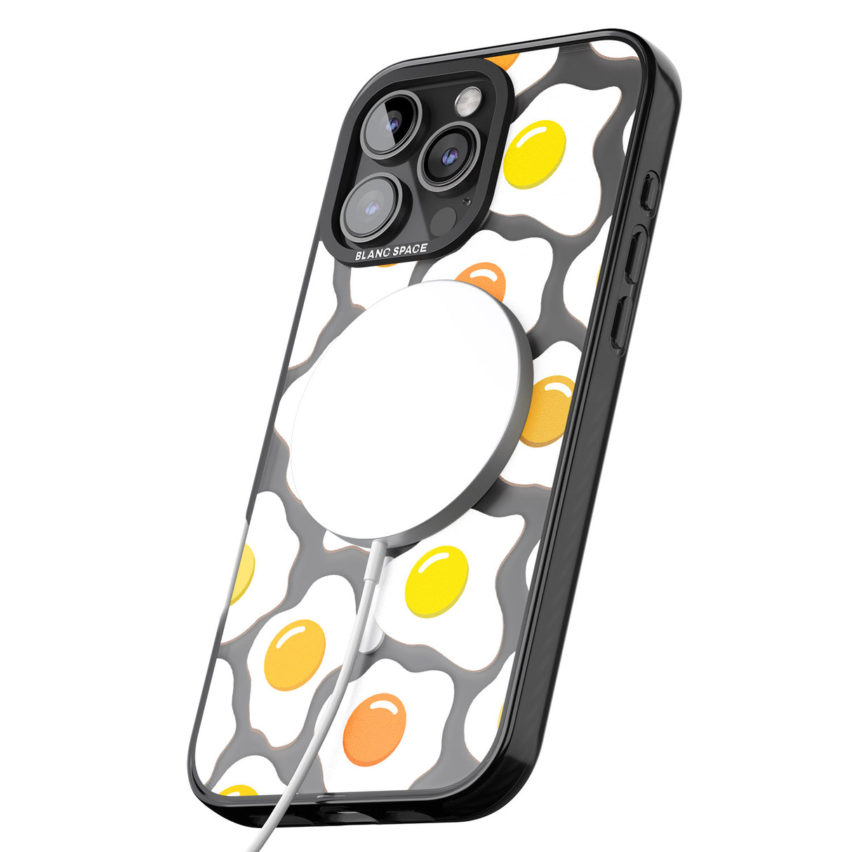 iPhone 16 Pro Max Fried Egg Pattern Black Impact Phone Case