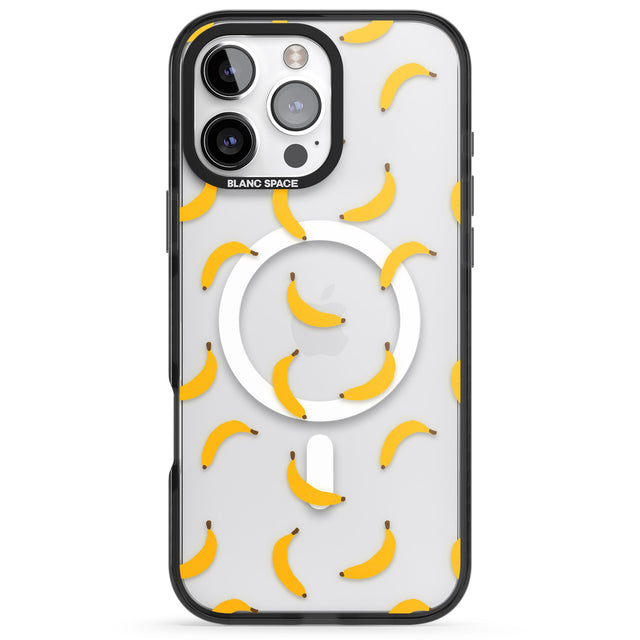 iPhone 16 Pro Max Banana Pattern Black Impact Phone Case