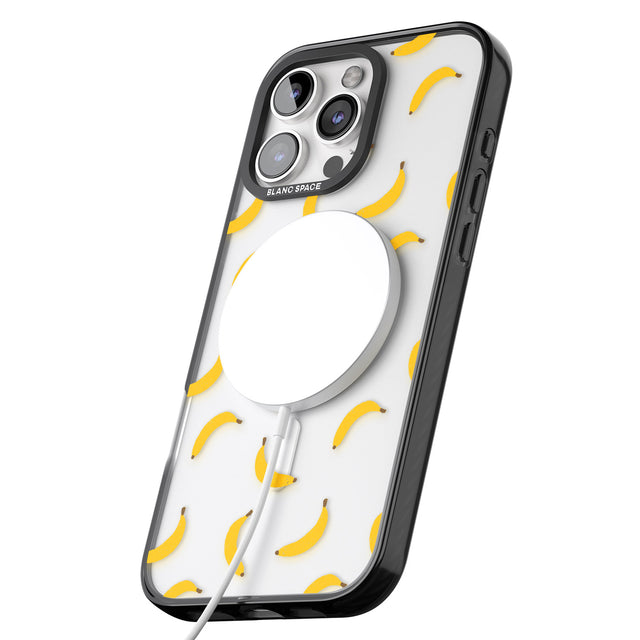 iPhone 16 Pro Max Banana Pattern Black Impact Phone Case