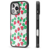 iPhone 16 Pro Max Strawberry Pattern Black Impact Phone Case